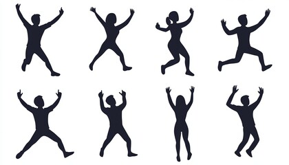 Happy Stick Figure Man Dancing with Colorful Abstract Paint Splashes