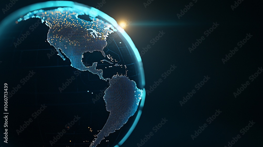 Poster futuristic digital universe smart cities and environmental data mapping - immersive experience of a 