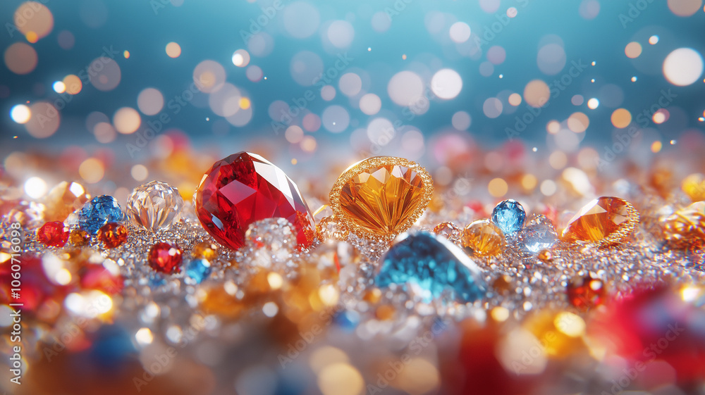 Aufkleber stunning array of colorful gemstones sparkling in light