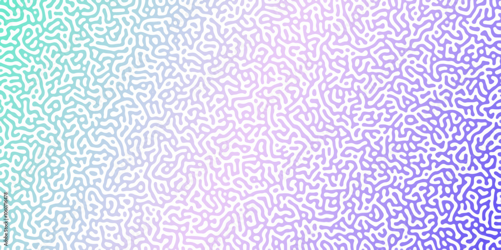 Poster Turing Abstract Pattern, suitable for any business. White and blue color diffusion reaction seamless pattern.An abstract Reaction-diffusion or Turing pattern formation, coral reef, natural texture,	