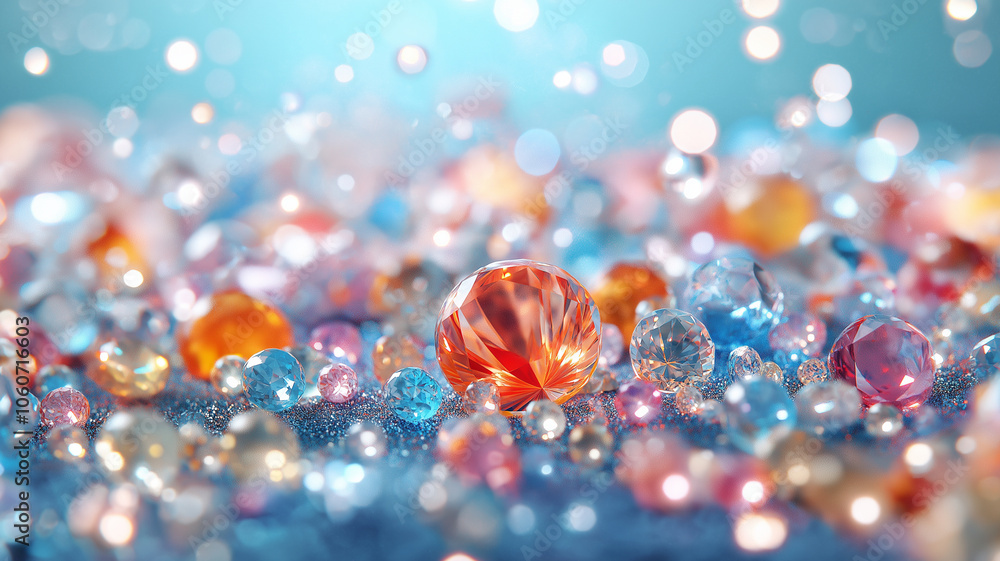 Aufkleber stunning array of colorful gemstones and crystals sparkling in light