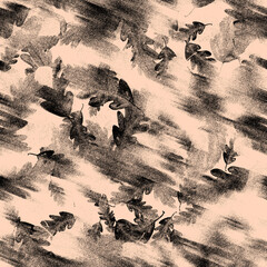 Fototapeta premium art watercolor pattern with vintage pattern of autumn leaves. Vintage Art Background. Abstract pattern with leaves of oak and birch. Autumn forest design with branches and leaves. Vintage Wind