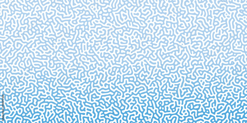 Poster Turing Abstract Pattern, suitable for any business. White and blue color diffusion reaction seamless pattern.An abstract Reaction-diffusion or Turing pattern formation, coral reef, natural texture,	