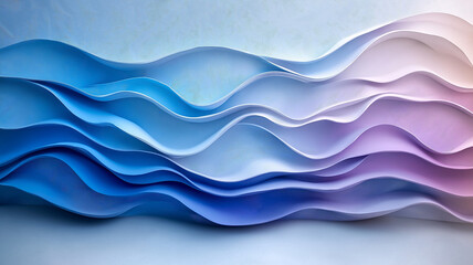 Obraz premium Flowing waves in shades of blue and purple create serene atmosphere