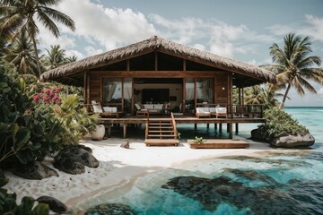 bungalow on the coast of the tropical islands	