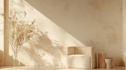 Minimalist Monochrome Composition with Soft Natural Lighting