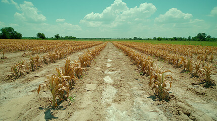 climate change and global warming with Antarctica melting and drought background high temperature