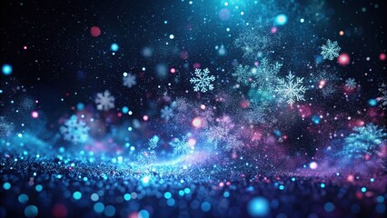 Obraz premium Soft snow particles gently float in slow motion, set against a dark background, creating an enchanting atmosphere captured in breathtaking 4K high-definition imagery.