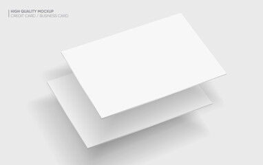 Business card mockup for your design template. Blank empty credit card mockup.