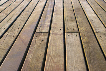 Wooden parquet floors nailed side by side.