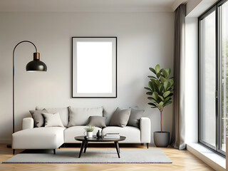 Fototapeta premium Rectangle Sign Board Mockup Mounted on Brown Concrete Wall in Urban Street Setting.