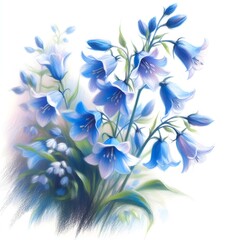 Fototapeta premium 블루벨, 파스텔화 (bluebell, pastel painting)