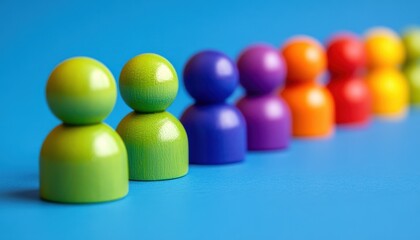 Colorful wooden figures representing diversity and inclusion in society