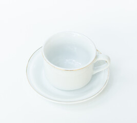 Empty of coffee cup on white background