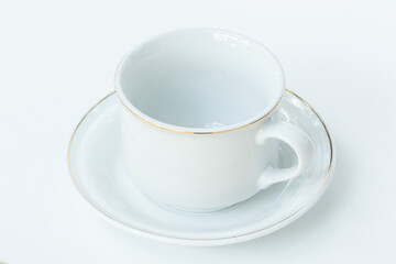 Empty of coffee cup on white background