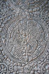 Bas-relief Sculpture at Bayon temple in Angkor Thom, Siem Reap, Cambodia.