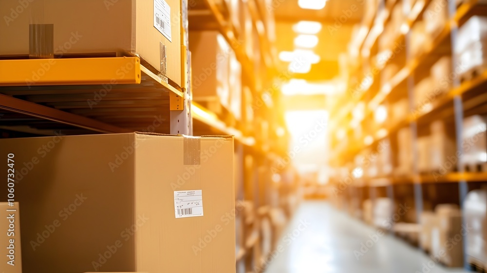 Poster maximized warehouse efficiency - innovative layout with high-density shelving and automated picking 