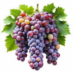 Fototapeta premium grapes on tree in garden in white background