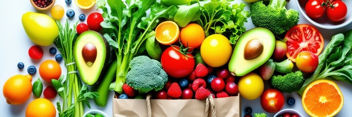 Fresh produce, colorful vegetables, vibrant fruits, healthy ingredients, raw food, organic vegetables, farmers market, nutritious diet, vegetarian cuisine, food photography, clean eating, assorted pro