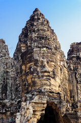 Face of Bayon temple in Angkor Thom, Siem Reap, Cambodia.