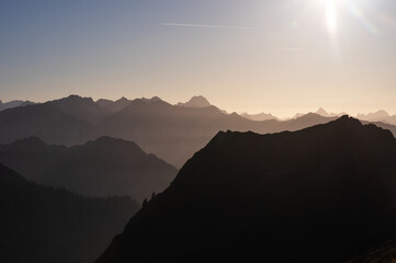 Majestic Silhouettes of Nebelhorn Peaks Against a Twilight Sky