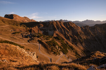 Stunning Sunset over Nebelhorn Valley with a Cable Car Journey in the Alps