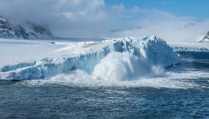 Fototapeta premium 빙하가 붕괴하고 있다