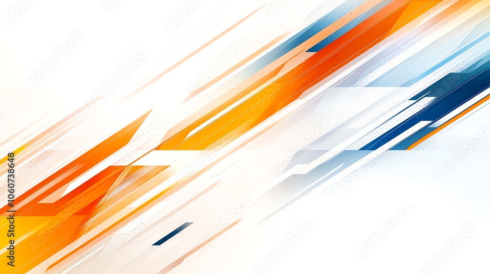 Poster dynamic abstract background featuring vibrant orange, blue, and white lines for modern design projec