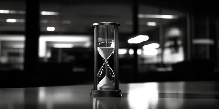 Stopwatch on a table in an indistinct setting, evoking the concept of time management or countdowns.
