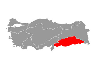 Obraz premium Southeastern Anatolia Region of Turkey map symbol shape, travel web concept icon vector illustration .