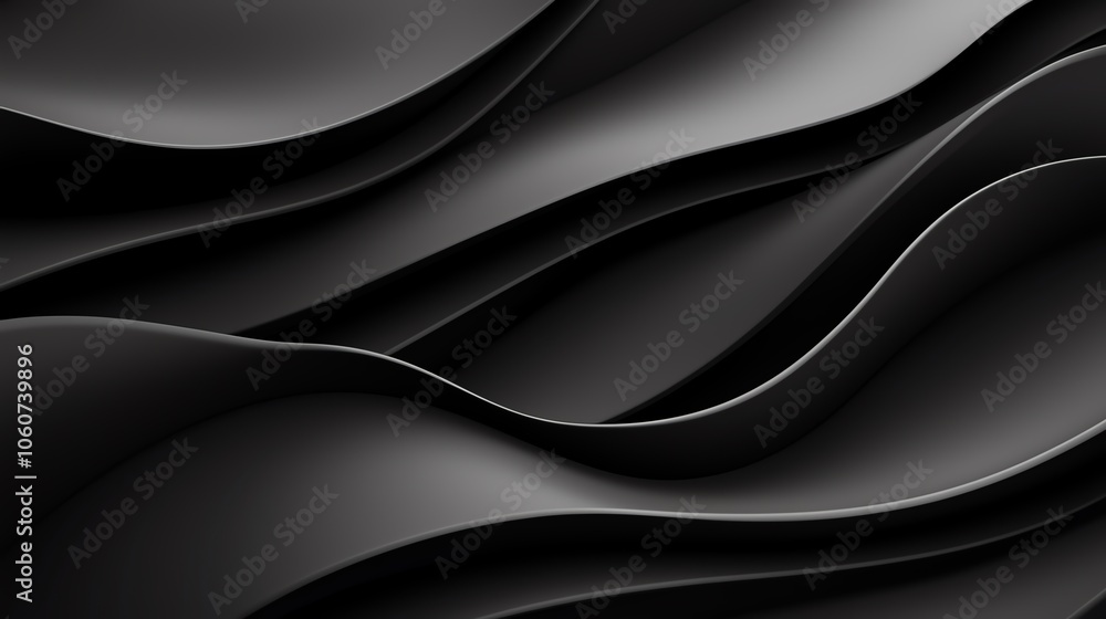 Poster elegant black waves create a smooth, modern background suitable for design projects, presentations, 