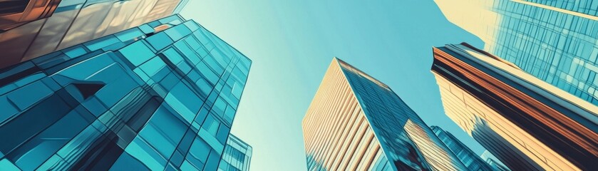 Soaring Skyscrapers: A Panoramic Perspective on Urban Architectural Grandeur