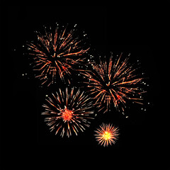 A Burst of Fireworks Against Black Background