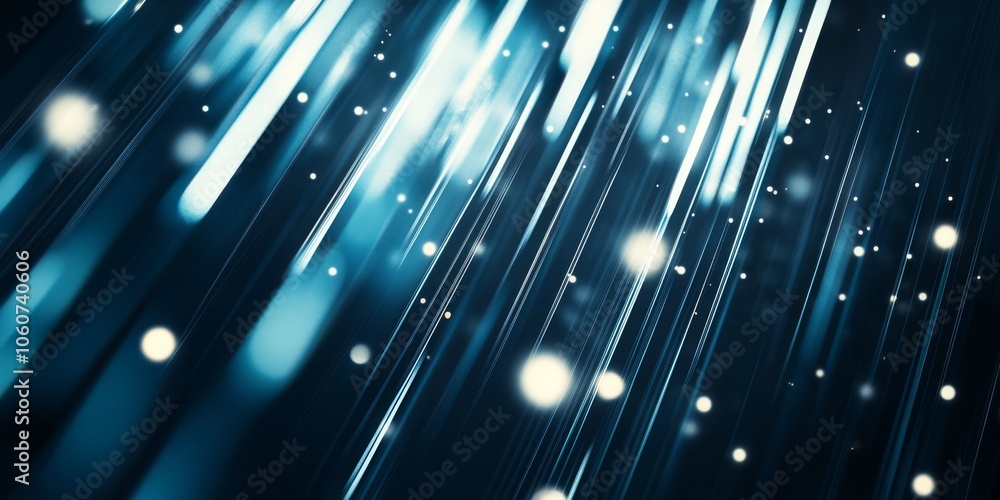 Poster this abstract background features an intricate dark glitchy texture with vibrant blue light streaks 