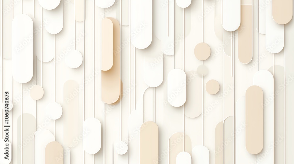Poster abstract background featuring layered shapes in soft beige and white hues. perfect for modern design