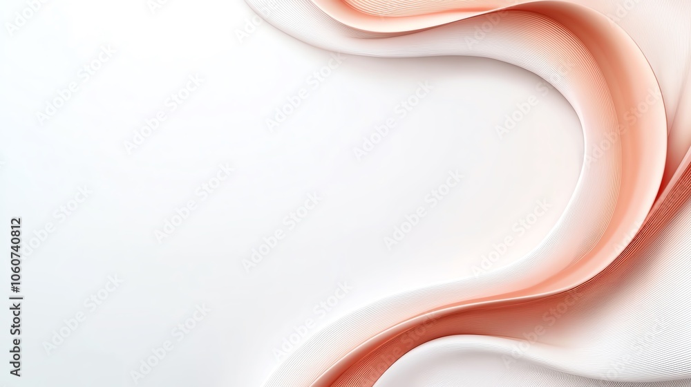 Poster soft pink curves on a white background, creating a gentle and modern wave design suitable for variou