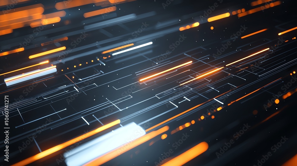 Poster dynamic abstract background featuring glowing lines and light effects, perfect for technology and di