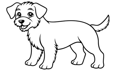 Vector Dog Line Art, Pet Line Art for Coloring Book