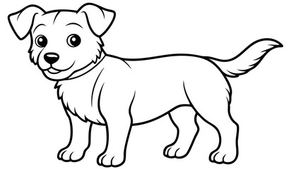 Vector Dog Line Art, Pet Line Art for Coloring Book