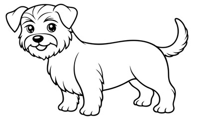 Fototapeta premium Vector Dog Line Art, Pet Line Art for Coloring Book
