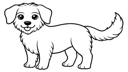 Vector Dog Line Art, Pet Line Art for Coloring Book