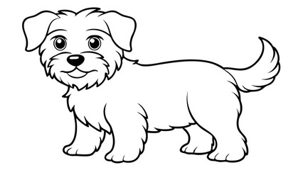 Vector Dog Line Art, Pet Line Art for Coloring Book