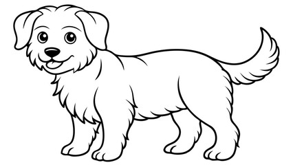 Vector Dog Line Art, Pet Line Art for Coloring Book