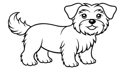 Vector Dog Line Art, Pet Line Art for Coloring Book