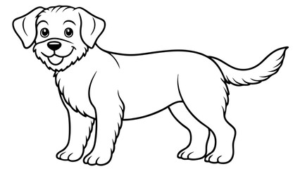 Vector Dog Line Art, Pet Line Art for Coloring Book