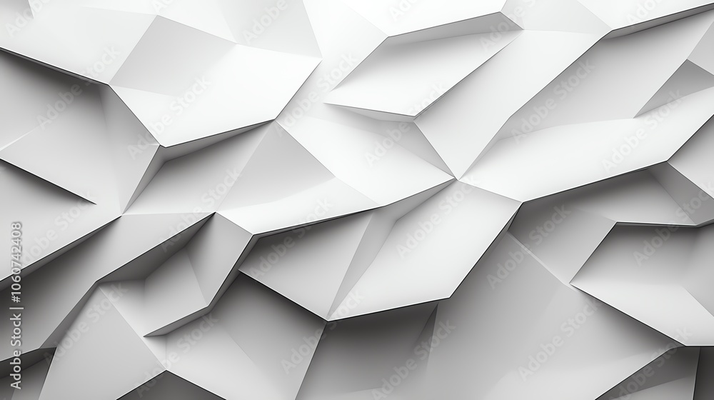 Aufkleber abstract white geometric pattern with 3d texture, perfect for backgrounds or modern design projects.