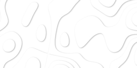 Abstract White paper cut background with lines. Topographic map in contour line light topographic topo contour map. white line drawing geometric paper art design. 3d papercut decoration textured. maps