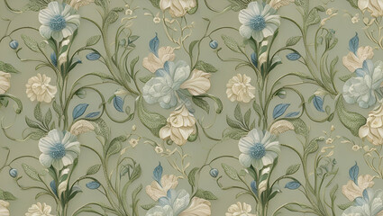 seamless floral background Old-World Charm: Elegant Floral Design with Artistic Detail wallpaper