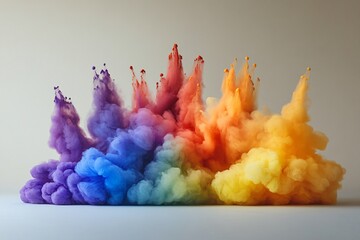 Fototapeta premium Abstract Rainbow Color Ink Explosion in Water