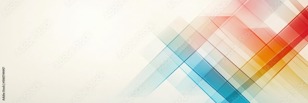 Poster Dynamic Overlap of Colorful Arrows on White Background Conveying Motion and Direction